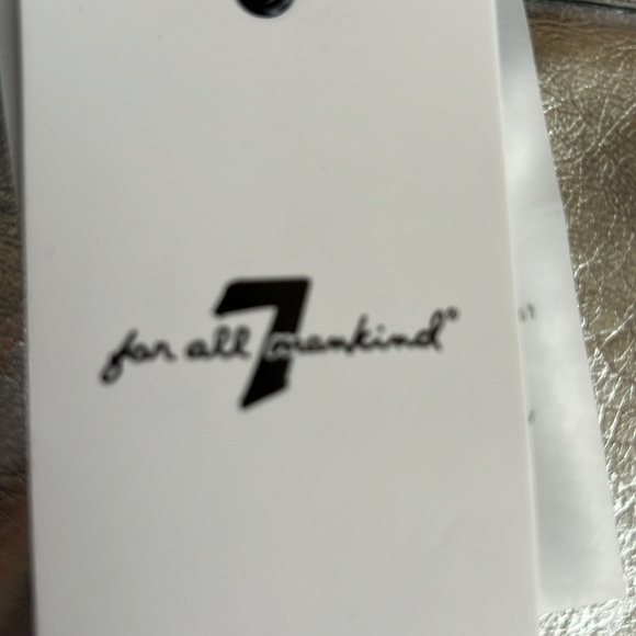 NWT  7 For All Mankind Women's Silver Metallic Faux Leather Vegan Pants - Picture 5 of 14